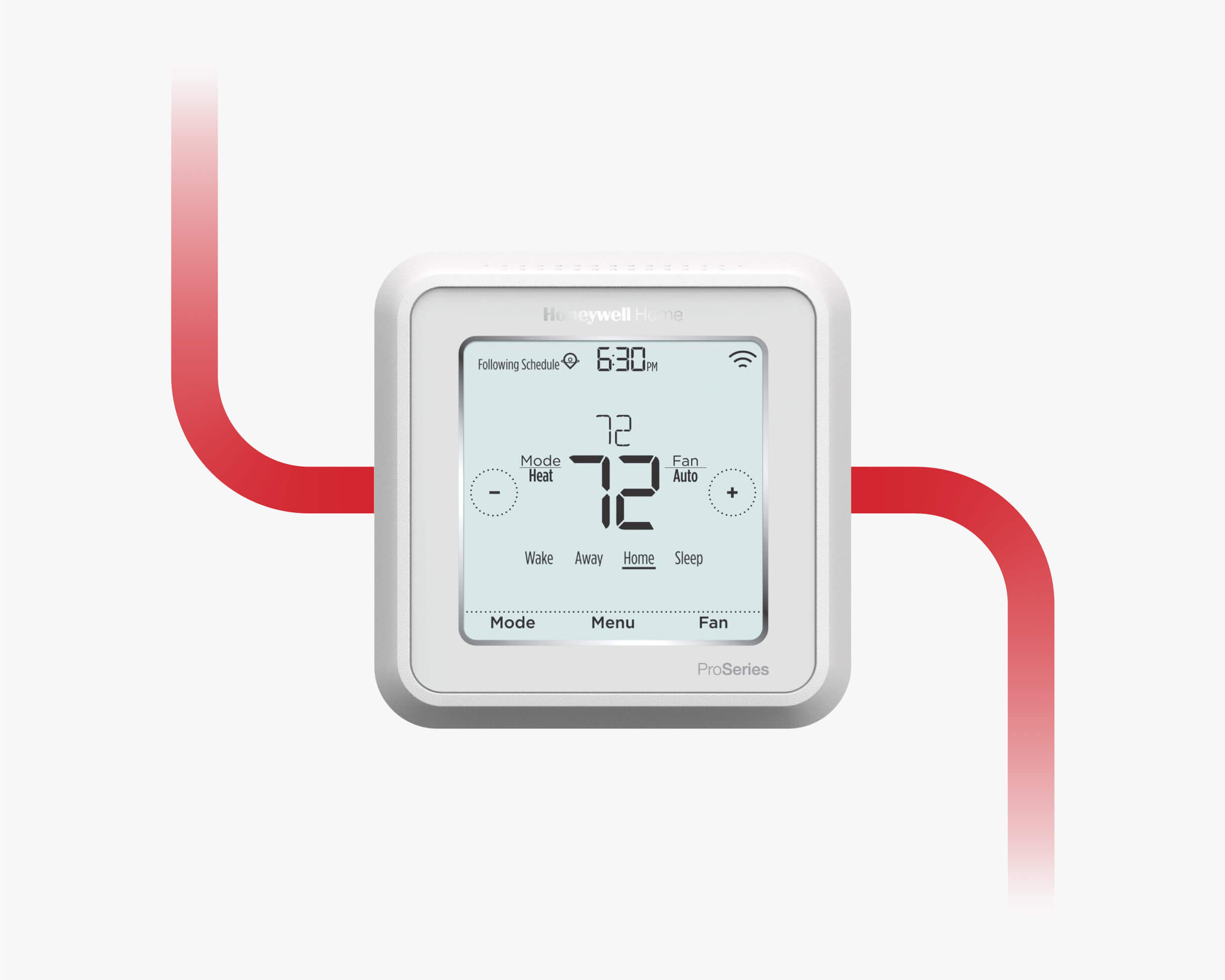 A T6 smart thermostat from Honeywell is a part of the smart home automation features of the ProSeries security system