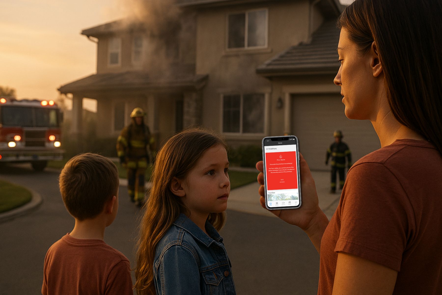 Modern suburban home in Temecula with a professionally monitored smoke detector system, promoting fire safety and early emergency response.